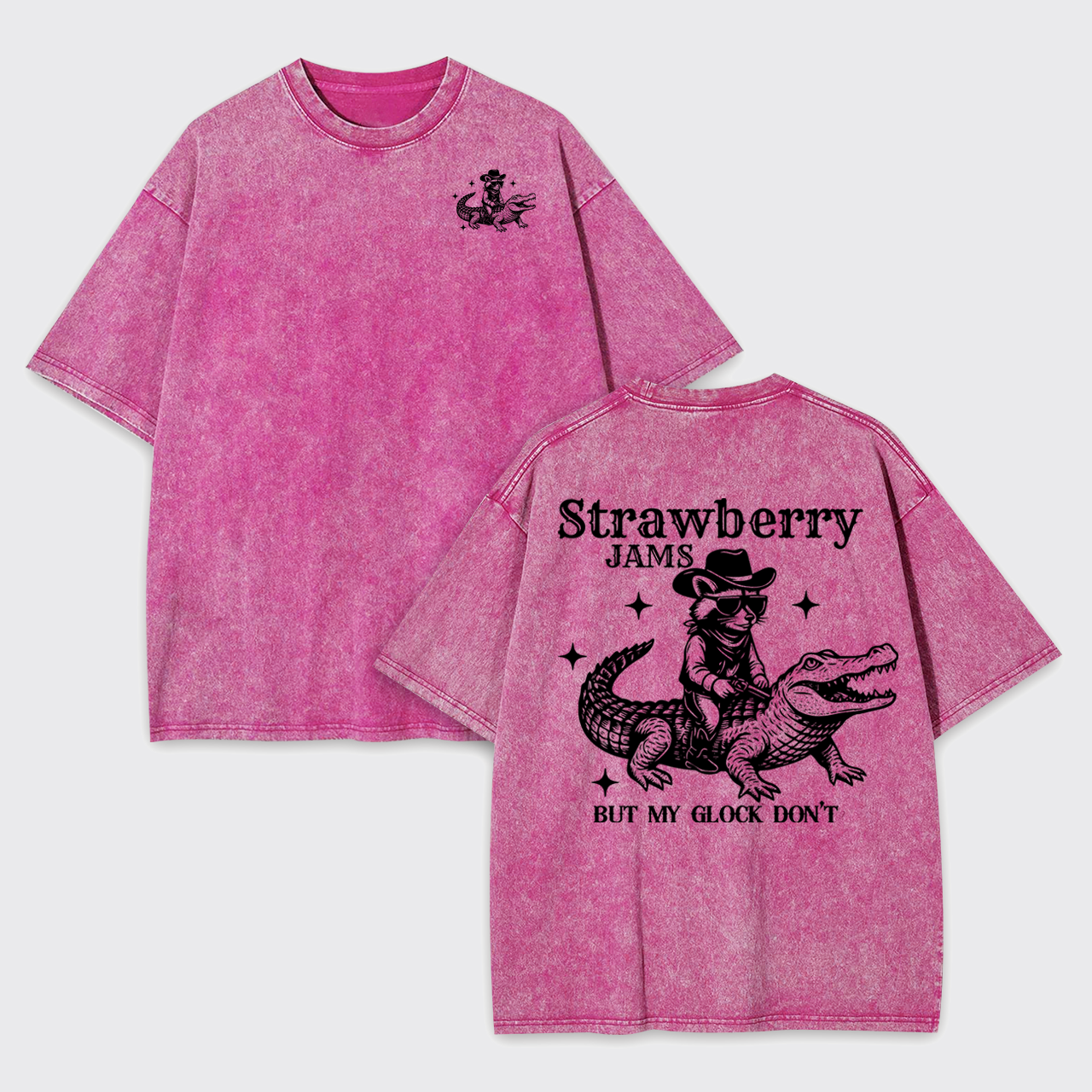 Snarky Sayings-Strawberry Jams But My Glock Don't Garment-dye Tees