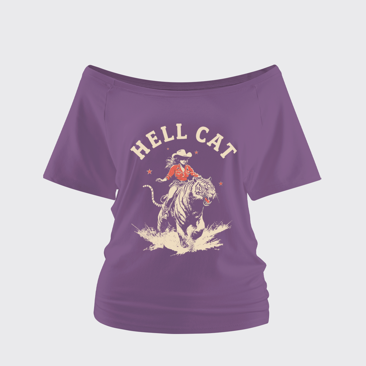 Vintage Cowgirl Hell Cat Off Shoulder Top