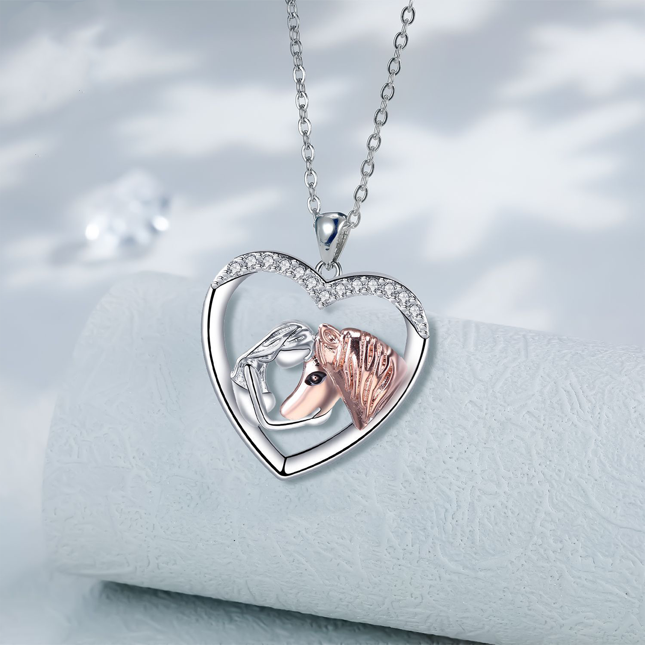 Horse And Girl Heart Necklace