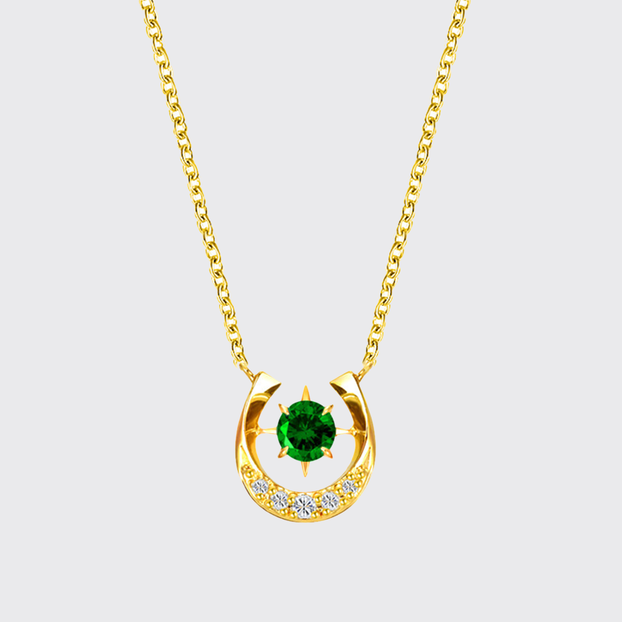Emerald Horseshoe Necklace