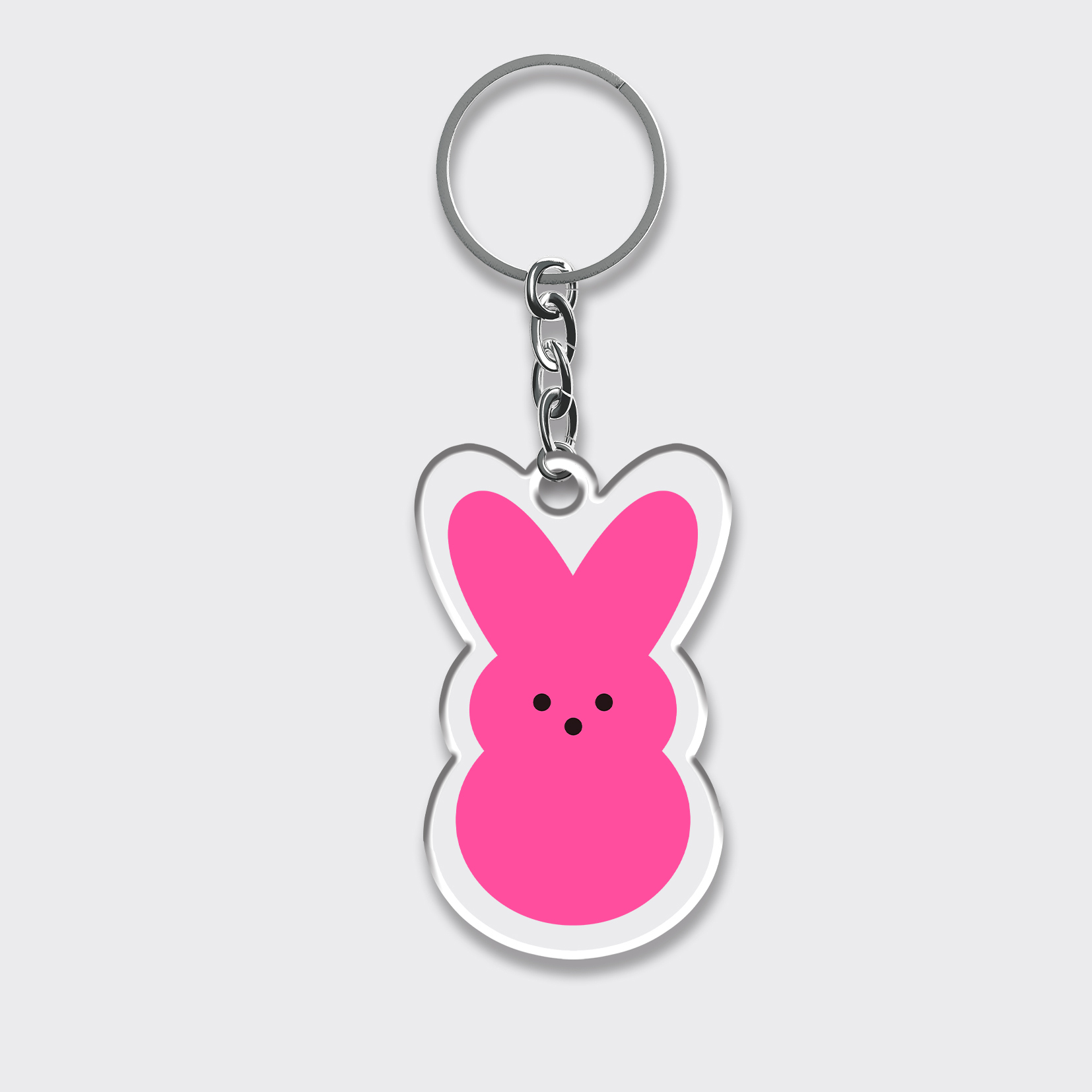 Peep Bunny Keychain