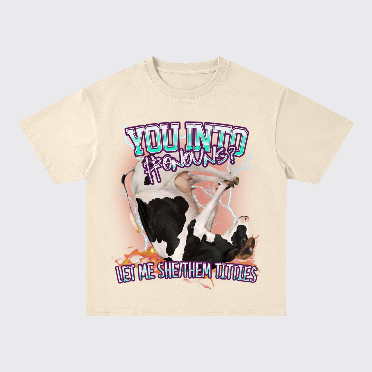 You Into Pronouns Let Me She/Them Titties Oversize T-Shirts