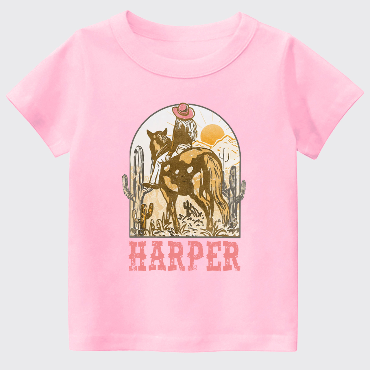 Personalized Pink Cowgirl Kids T-shirt