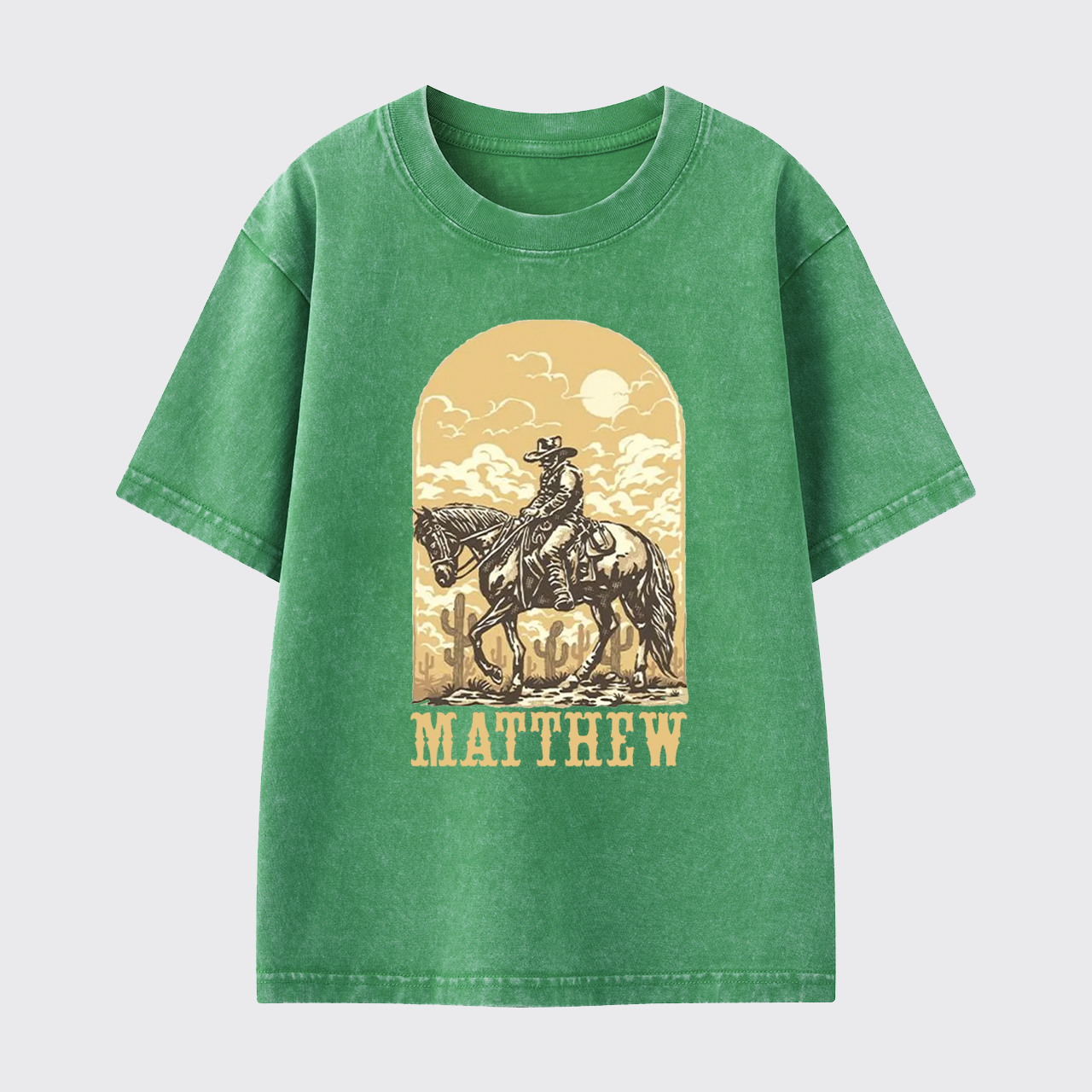 Personalized Cowboy Kids Washed Toddler T-shirt