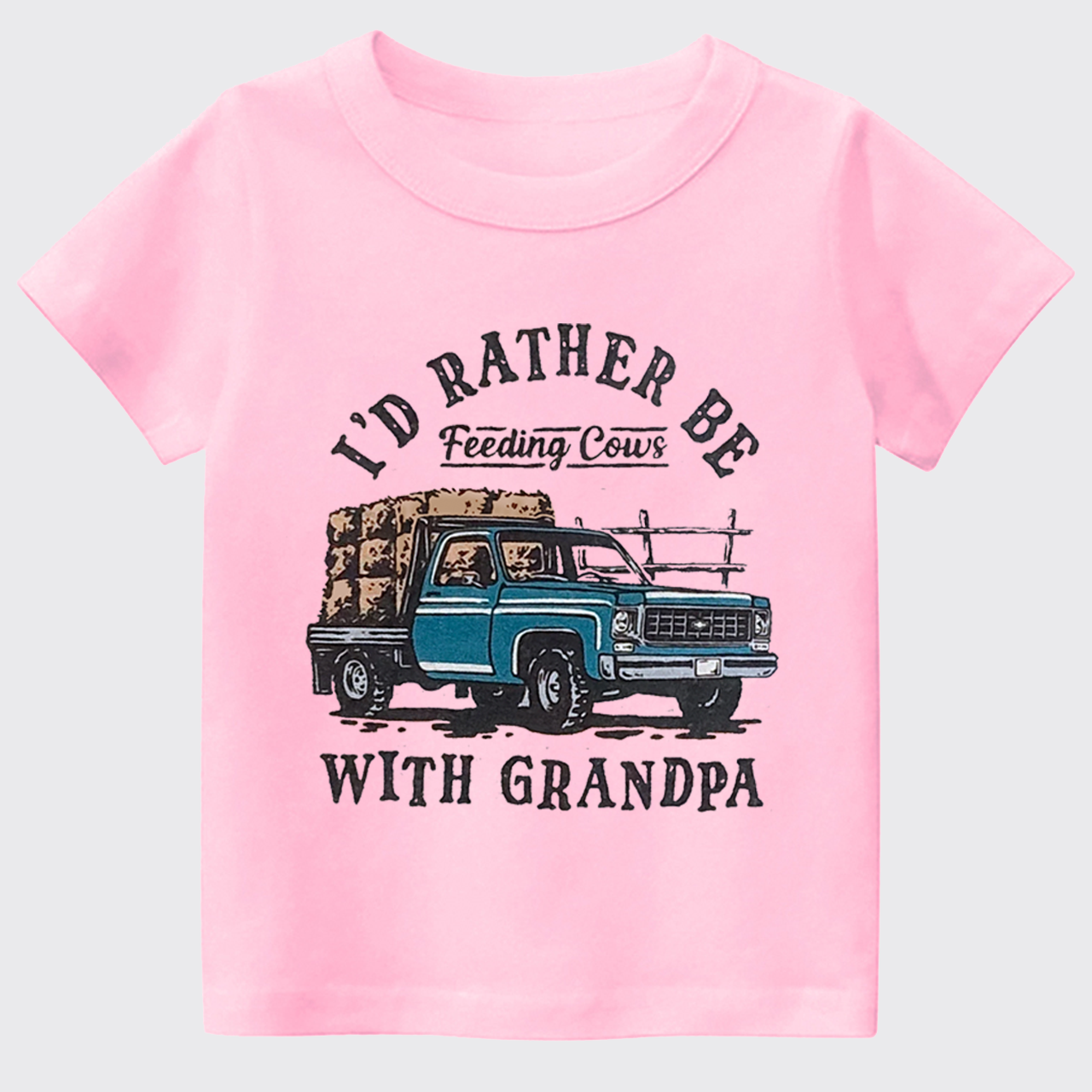 I'd Rather Be Feeding Cows With Grandpa Kids T-shirt