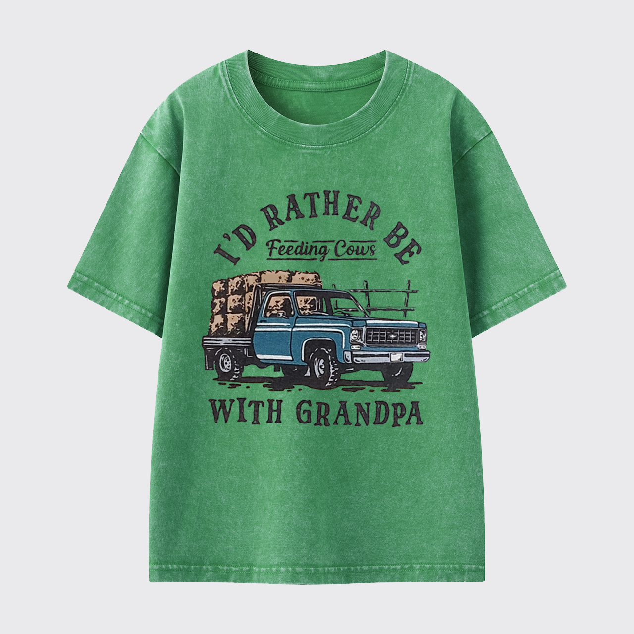 I'd Rather Be Feeding Cows With Grandpa Washed Toddler T-shirt
