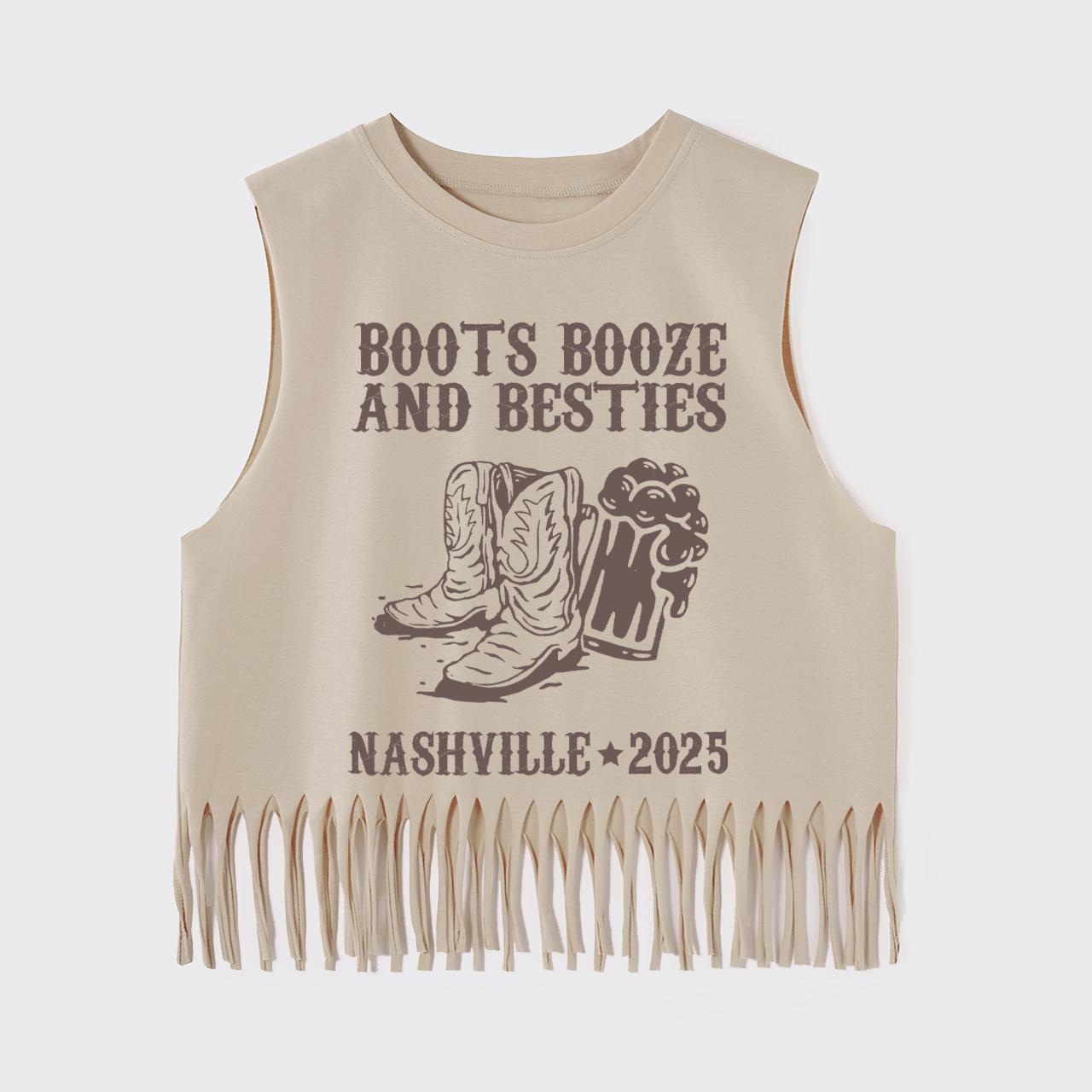 Boots Booze And Besties Nashville 2025 Fringe Tank