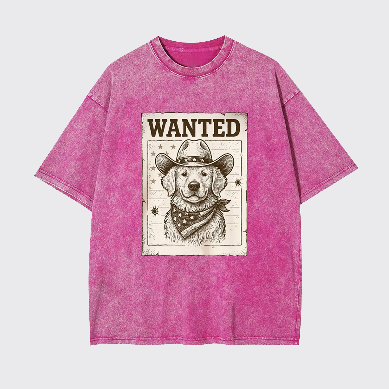 Wanted Poster Cowboy Dog Garment-dye Tees
