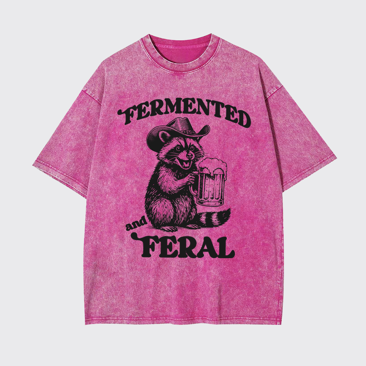 Fermented And Feral Funny Raccoon Garment-dye Tees