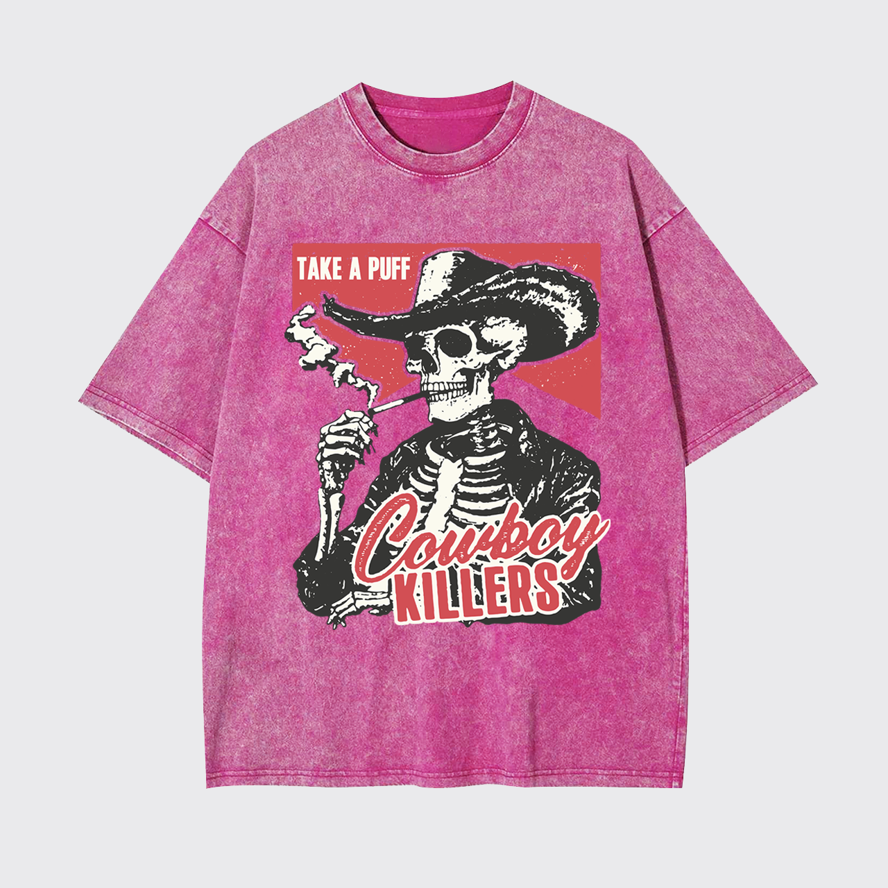 Smoking Skeleton Garment-dye Tees