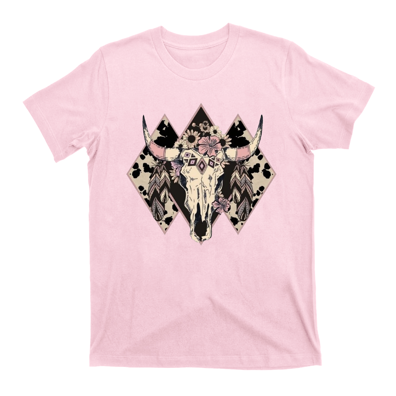 Aztec Western Bull Skull Cowboys  T-Shirts