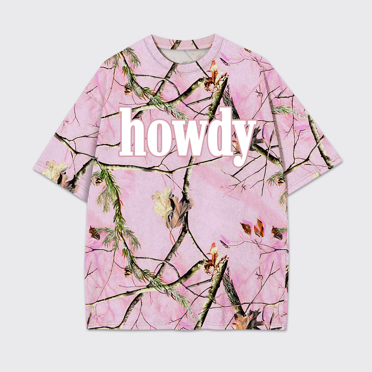 Howdy Pink Camo Print Tees