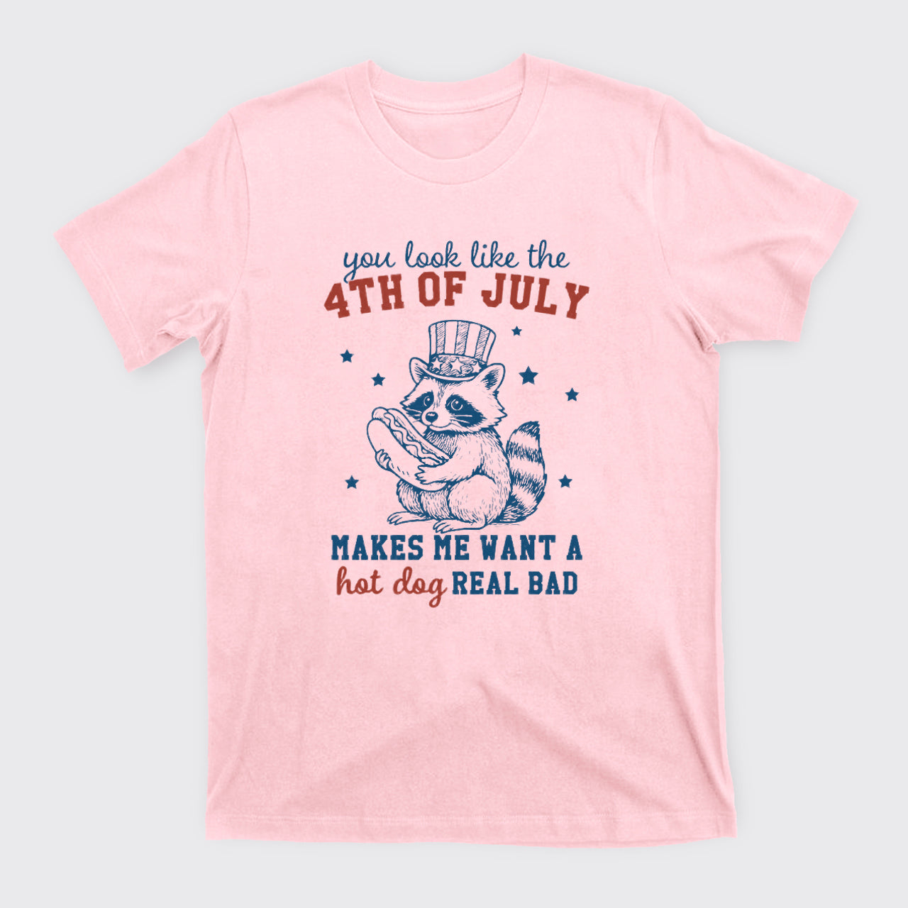 Funny Raccoon-Retro America Hot Dog T-Shirts