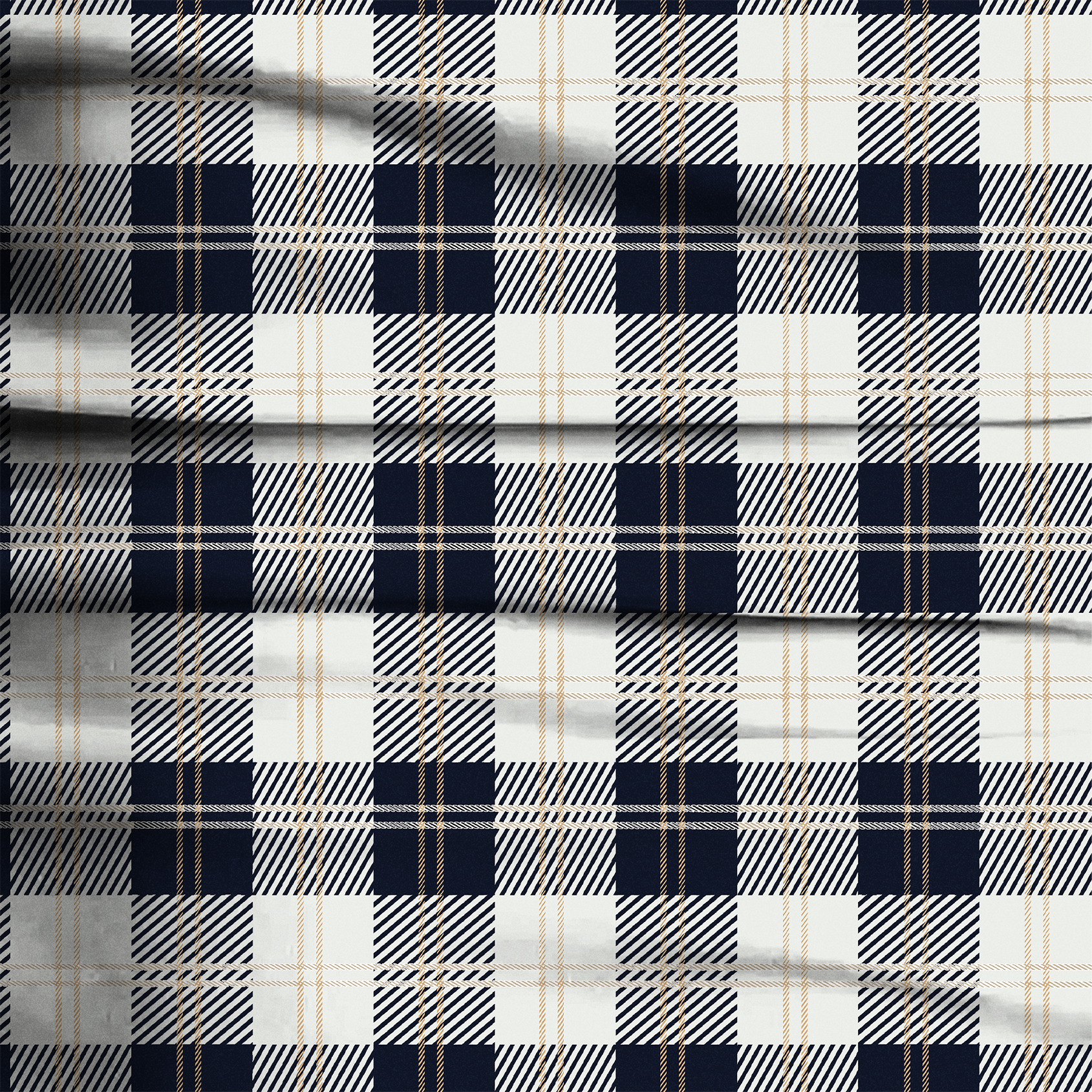 Navy and White Plaid Pajama Pants