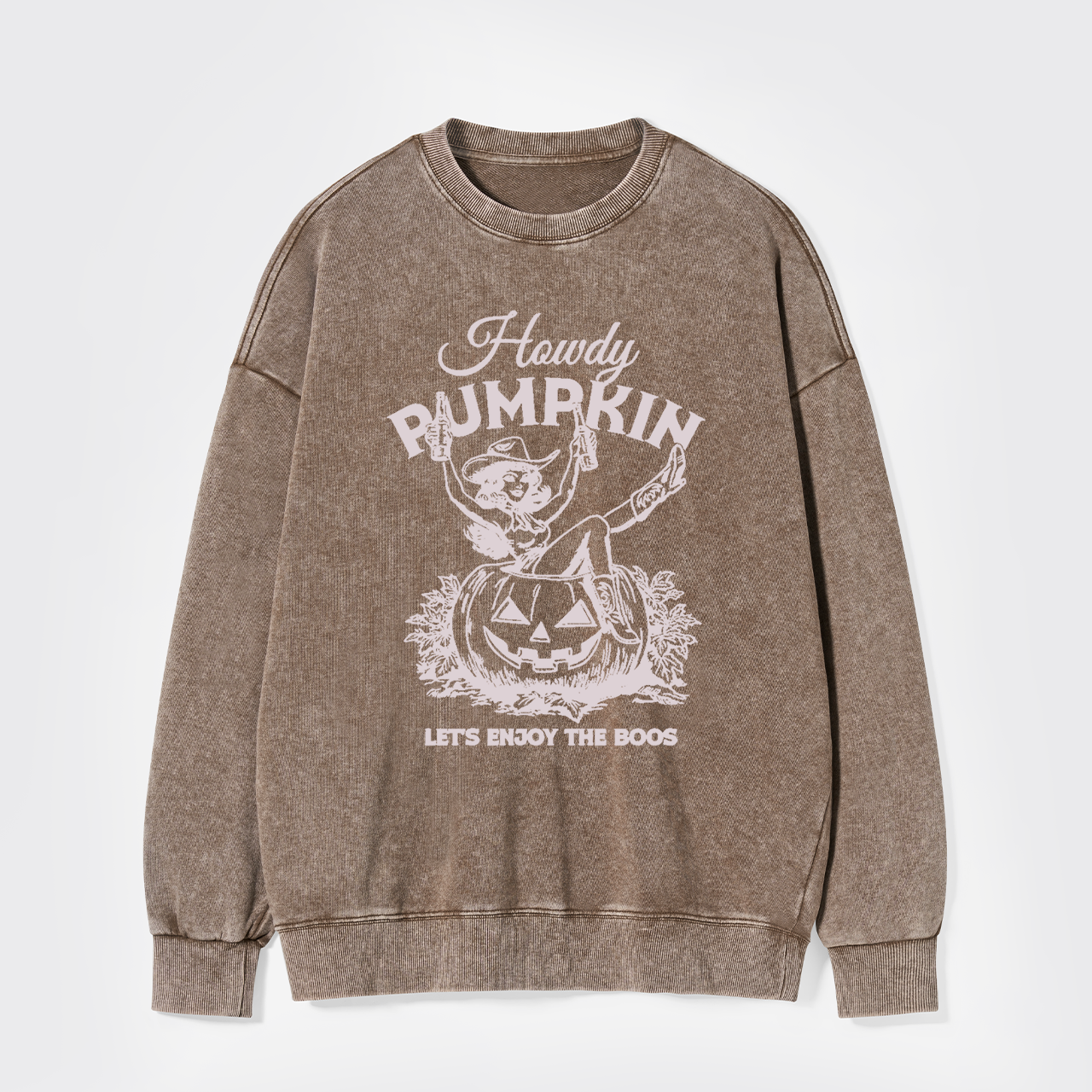Howdy Pumpkin Halloween Cowgirl Boos Washed Sweatshirts