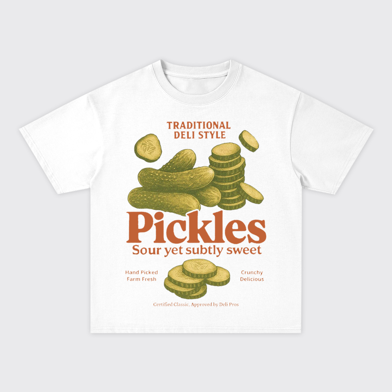 Retro Deli Pickles Oversize T-Shirts