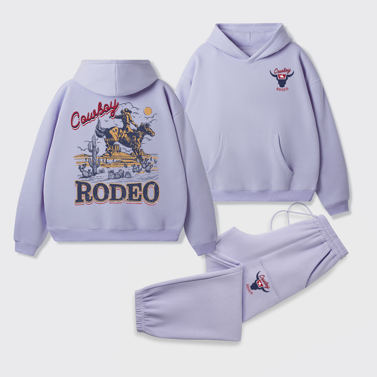 Vintage 90s Rodeo Western Cowboy Hoodie Set