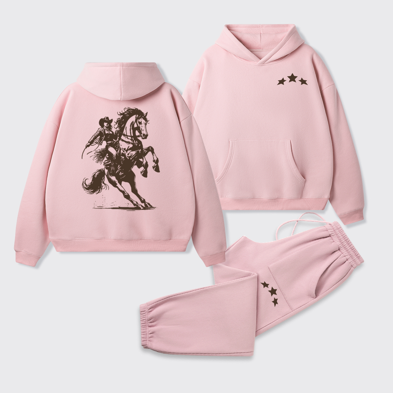Lone Rider Cowgirl Fleece Hoodie Set
