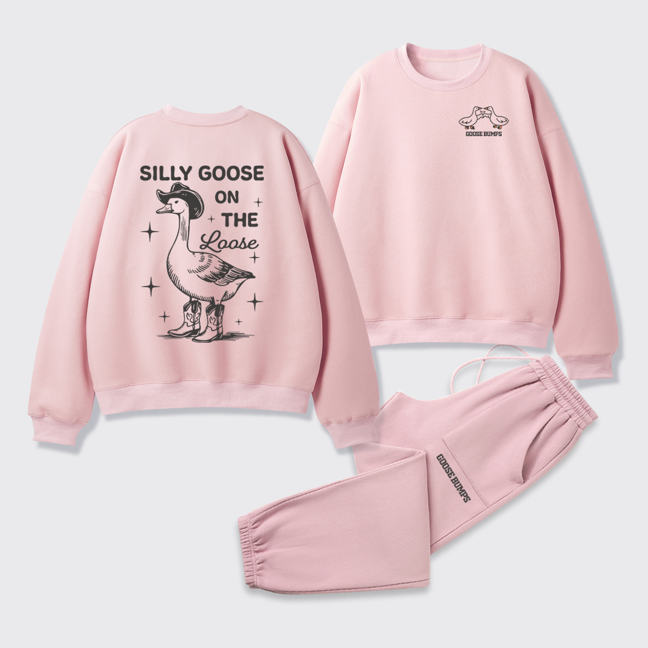 Silly Goose Fleece Sweatshirt Set