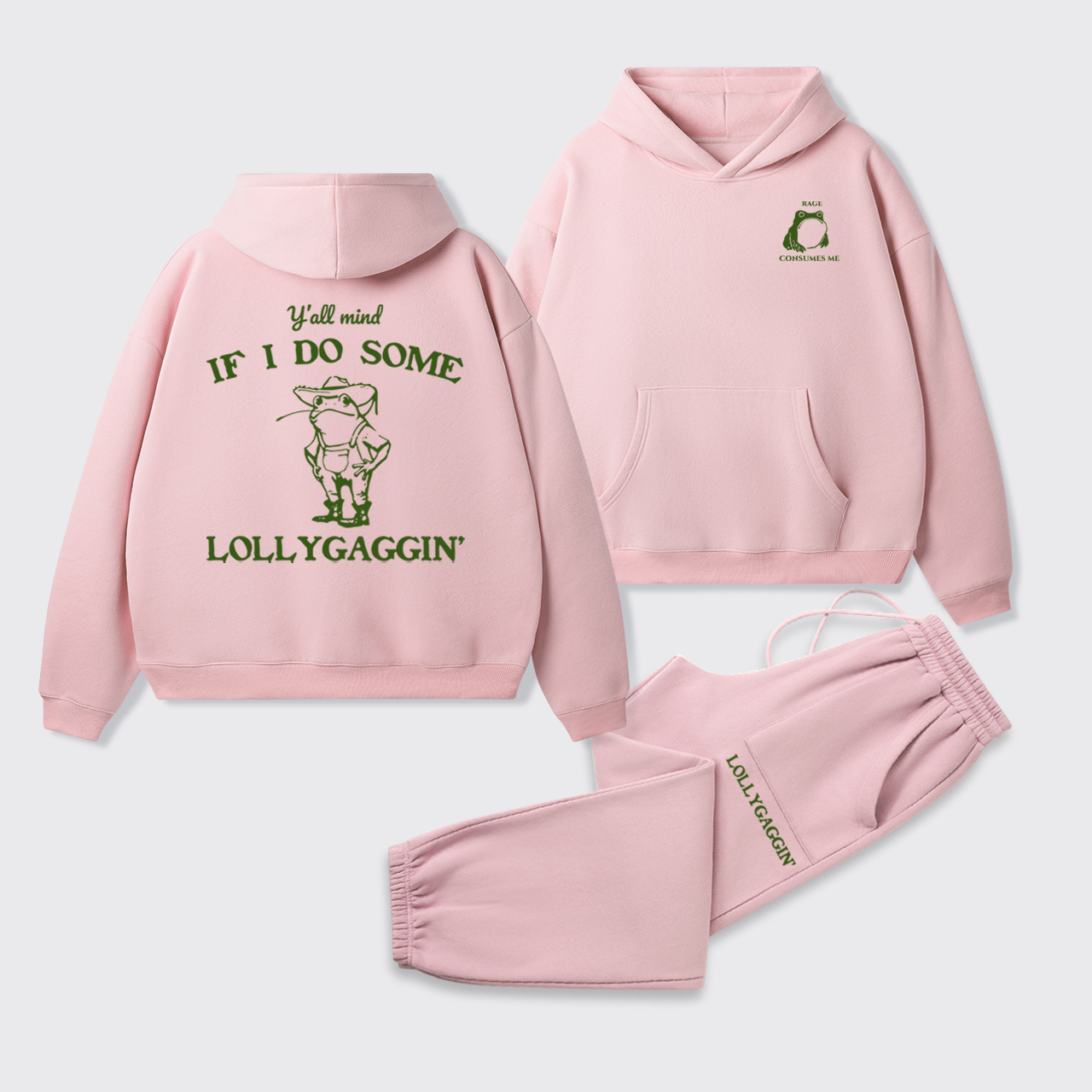 Rage Consumes Me Fleece Hoodie Set