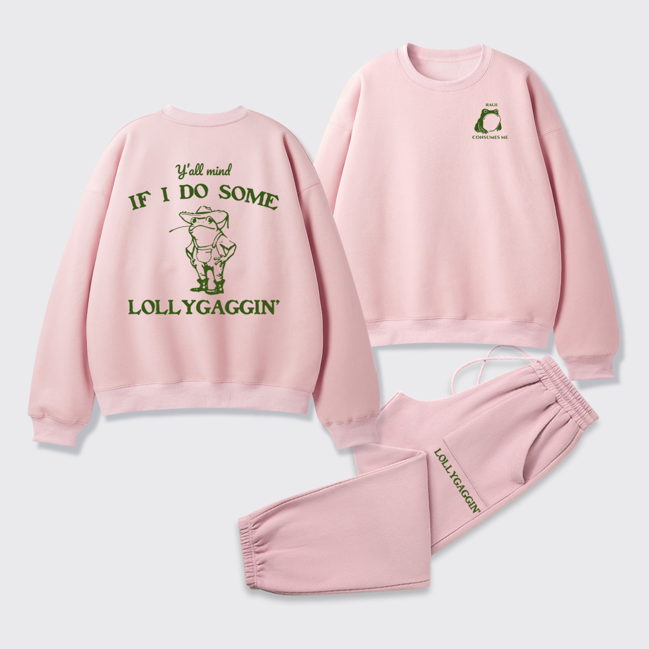 Rage Consumes Me Fleece Sweatshirt Set