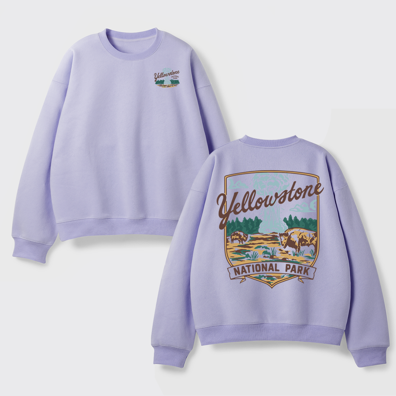 Yellowstone Vintage Illustration Fleece Sweatshirt