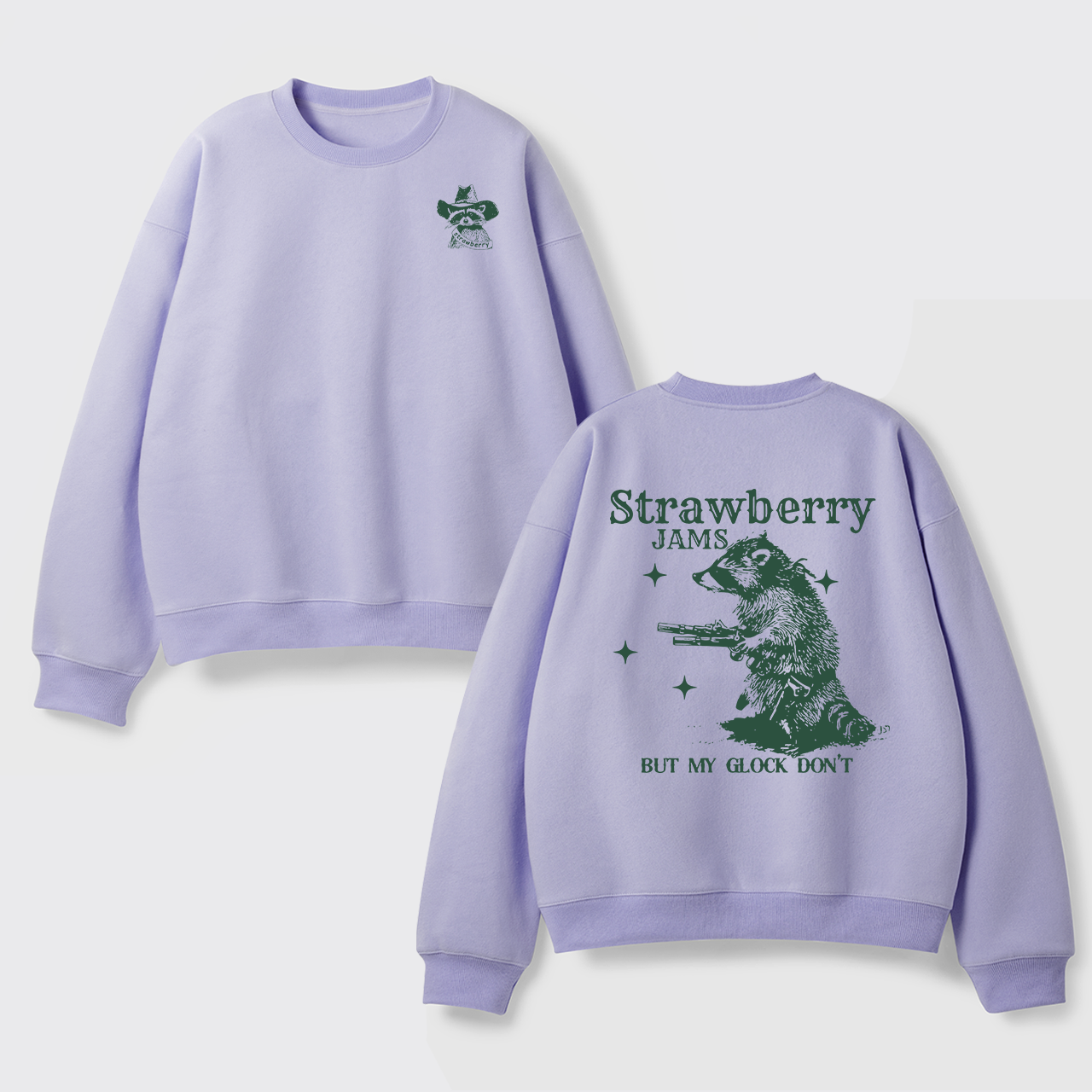 Snarky Sayings-Strawberry Jams But My Glock Don't Fleece Sweatshirt