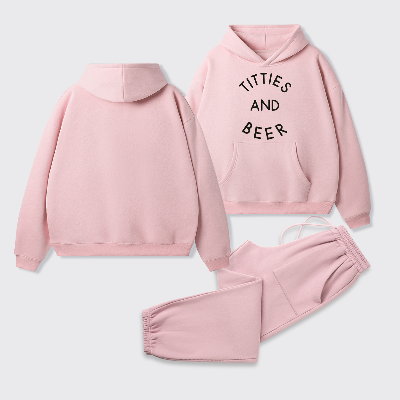 Country Music Titties And Beer Fleece Hoodie Set
