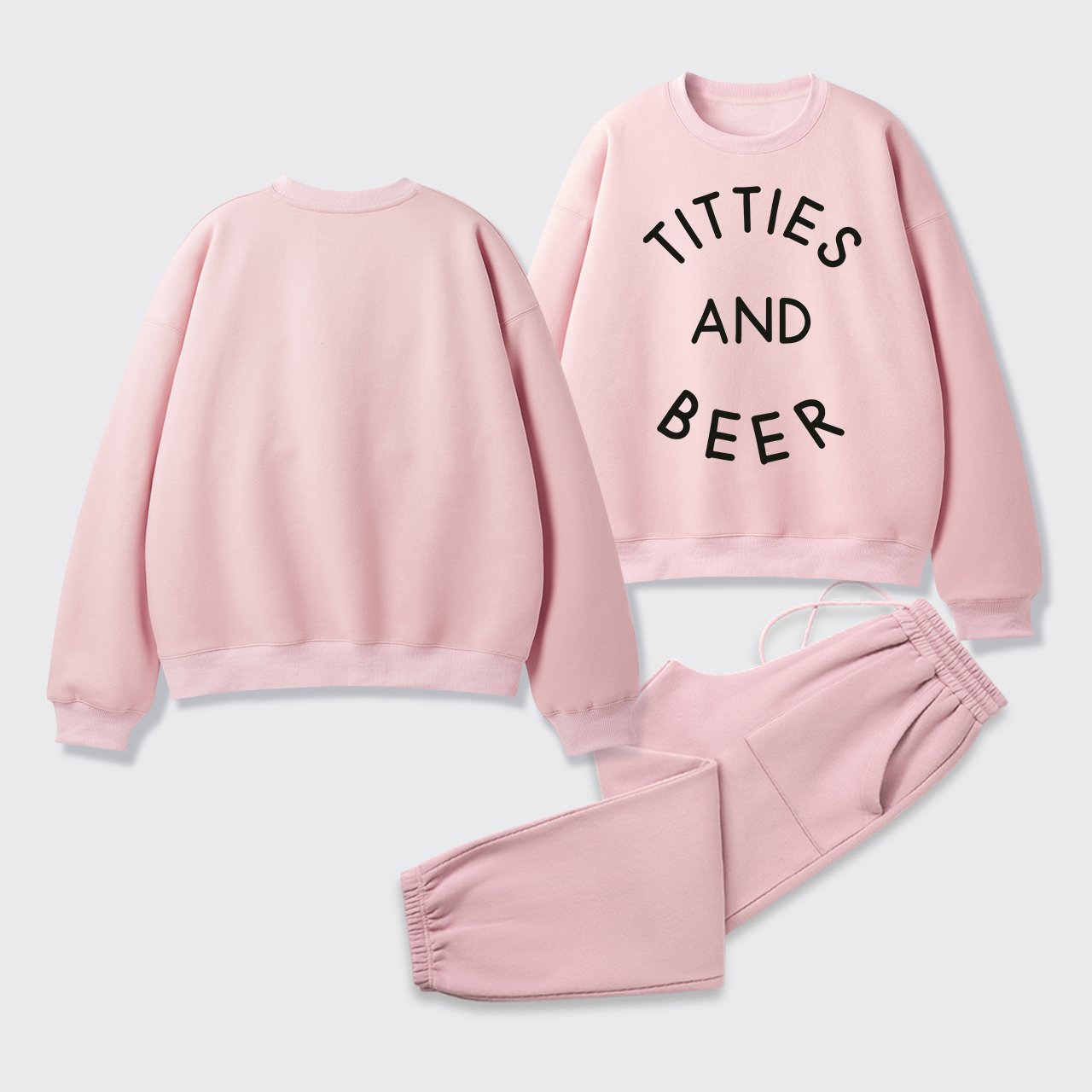Country Music Titties And Beer Fleece Sweatshirt Set