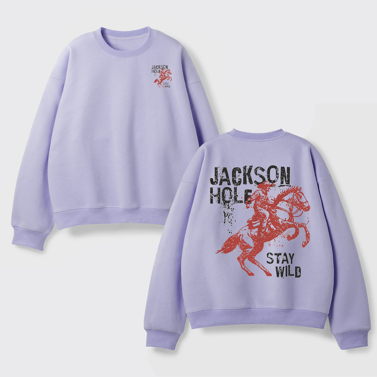 Retro Western Wildflower Wild Horses Fleece Sweatshirt