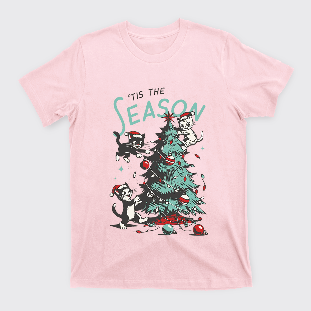 Cats Messing with Christmas Tree T-Shirts