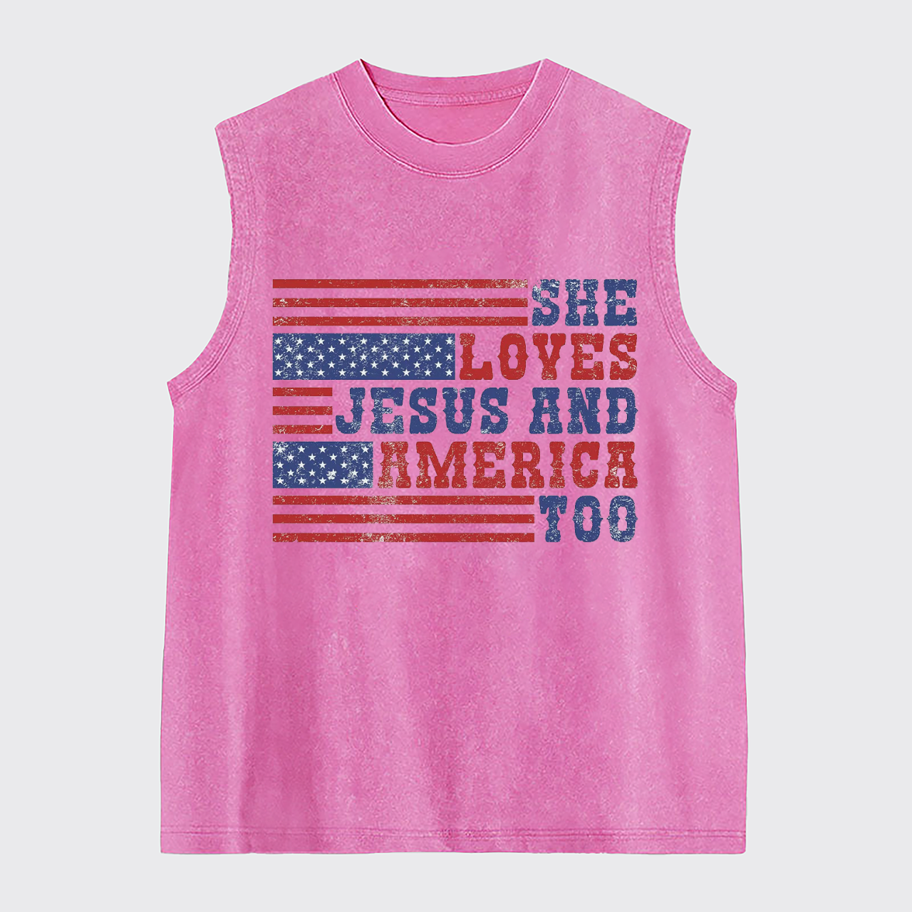 She Loves Jesus And America Too Washed Tanks