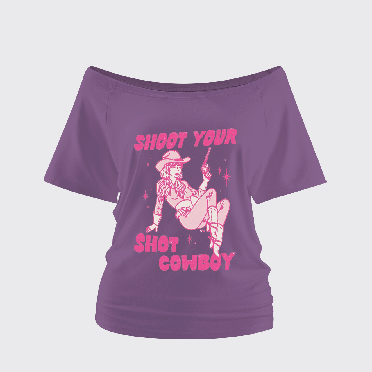 Shoot Your Shot Cowboy Off Shoulder Top