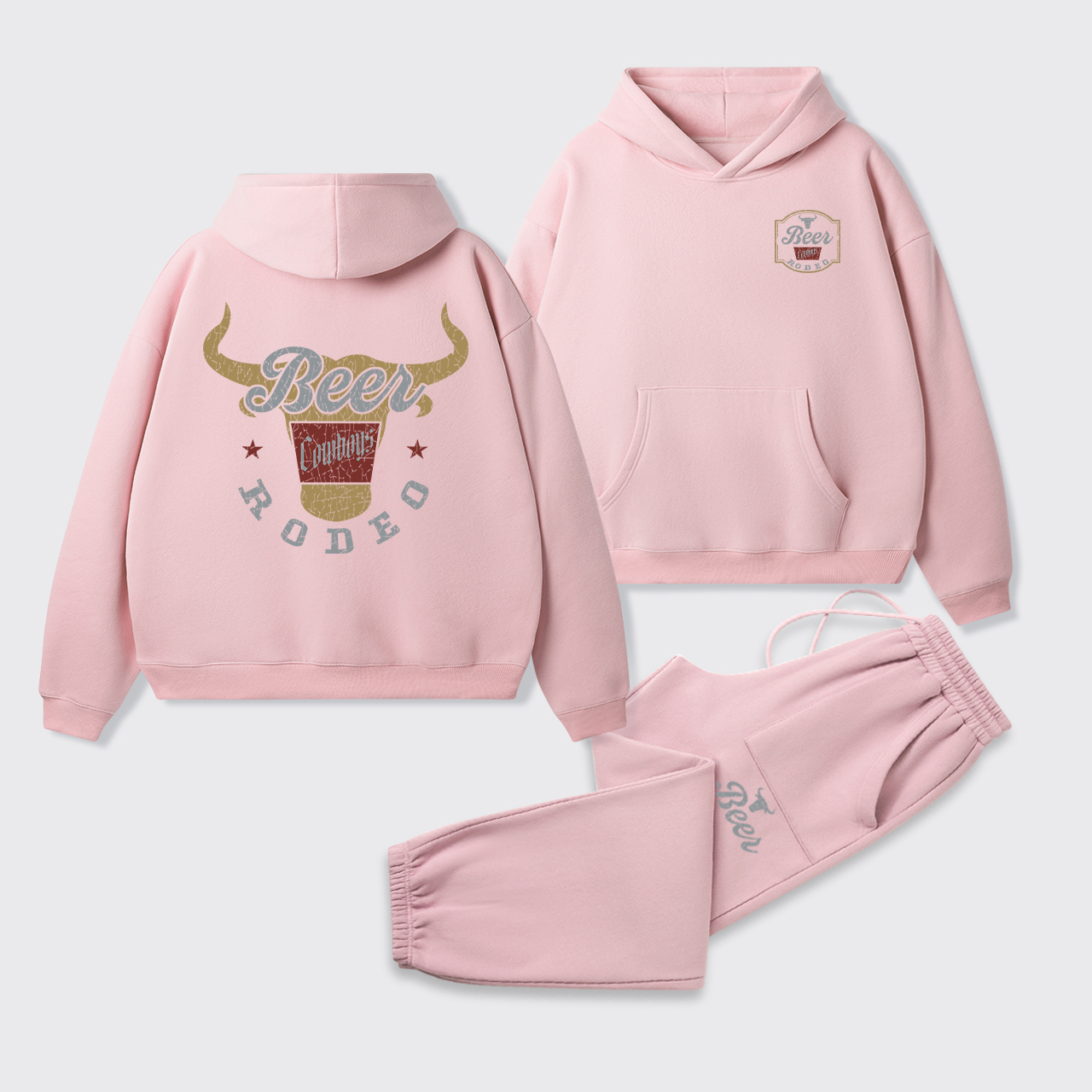 New Beer Rodeo Fleece Hoodie Set