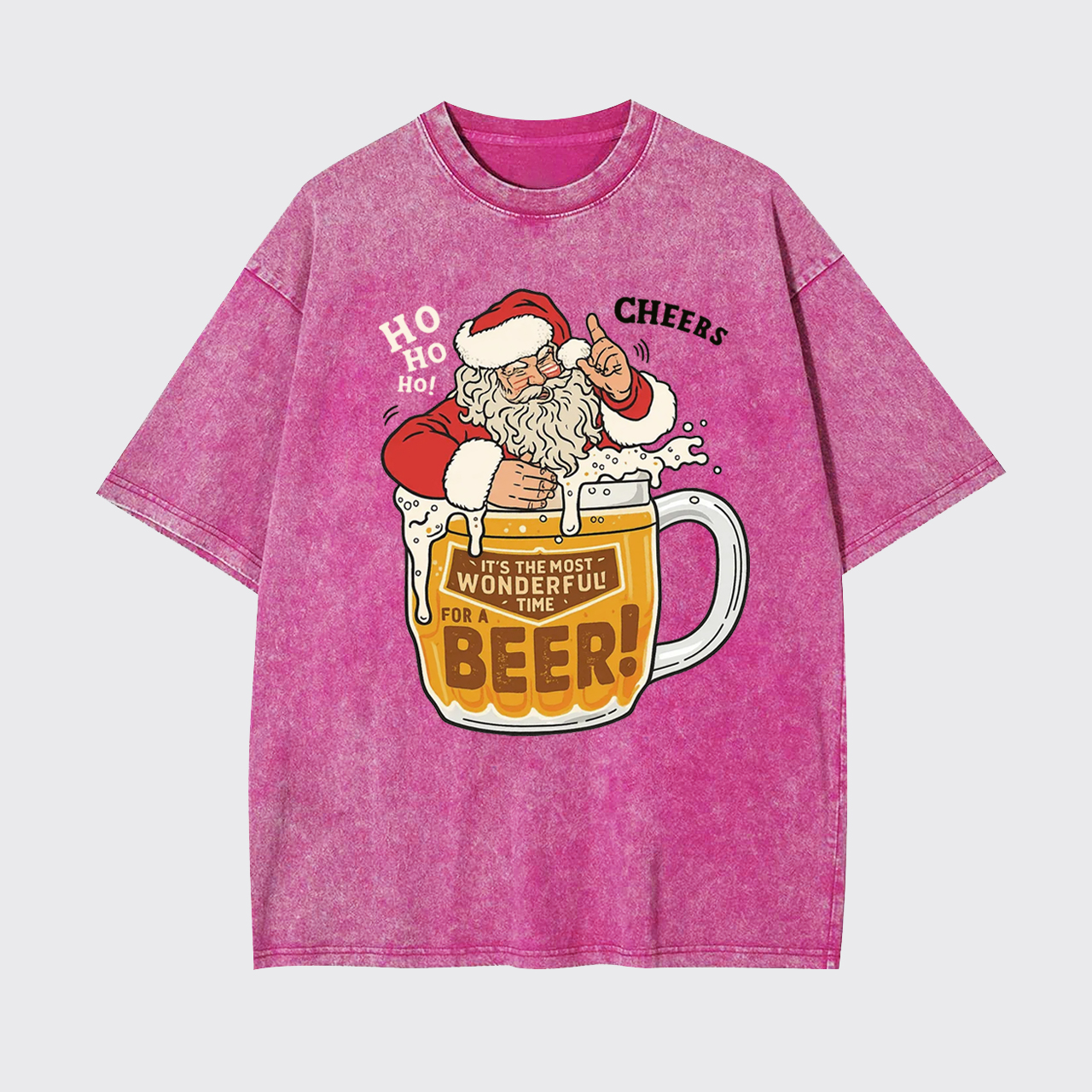 Funny Santa With Beer Garment-dye Tees