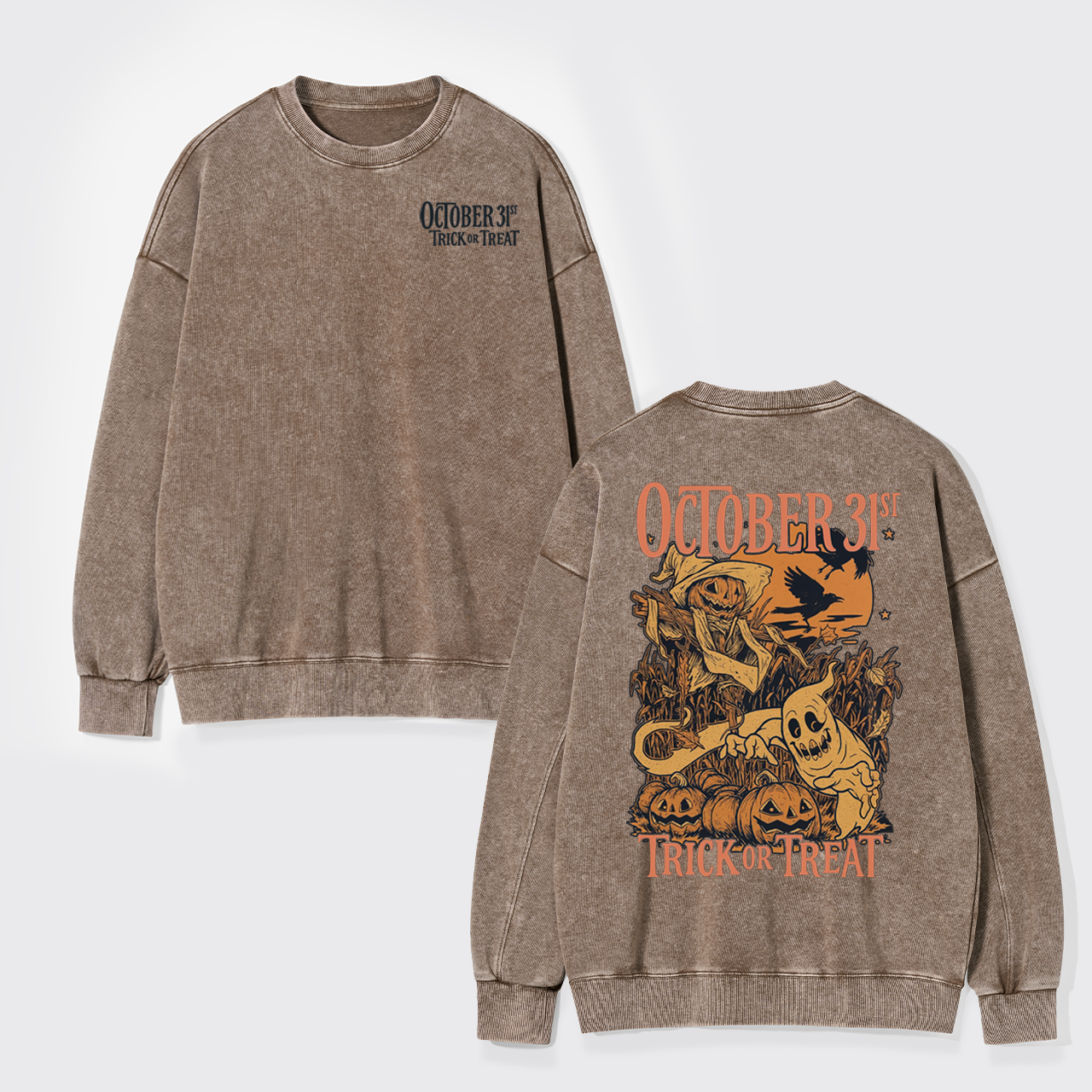 Vintage Halloween Spooky Horror Washed Sweatshirts