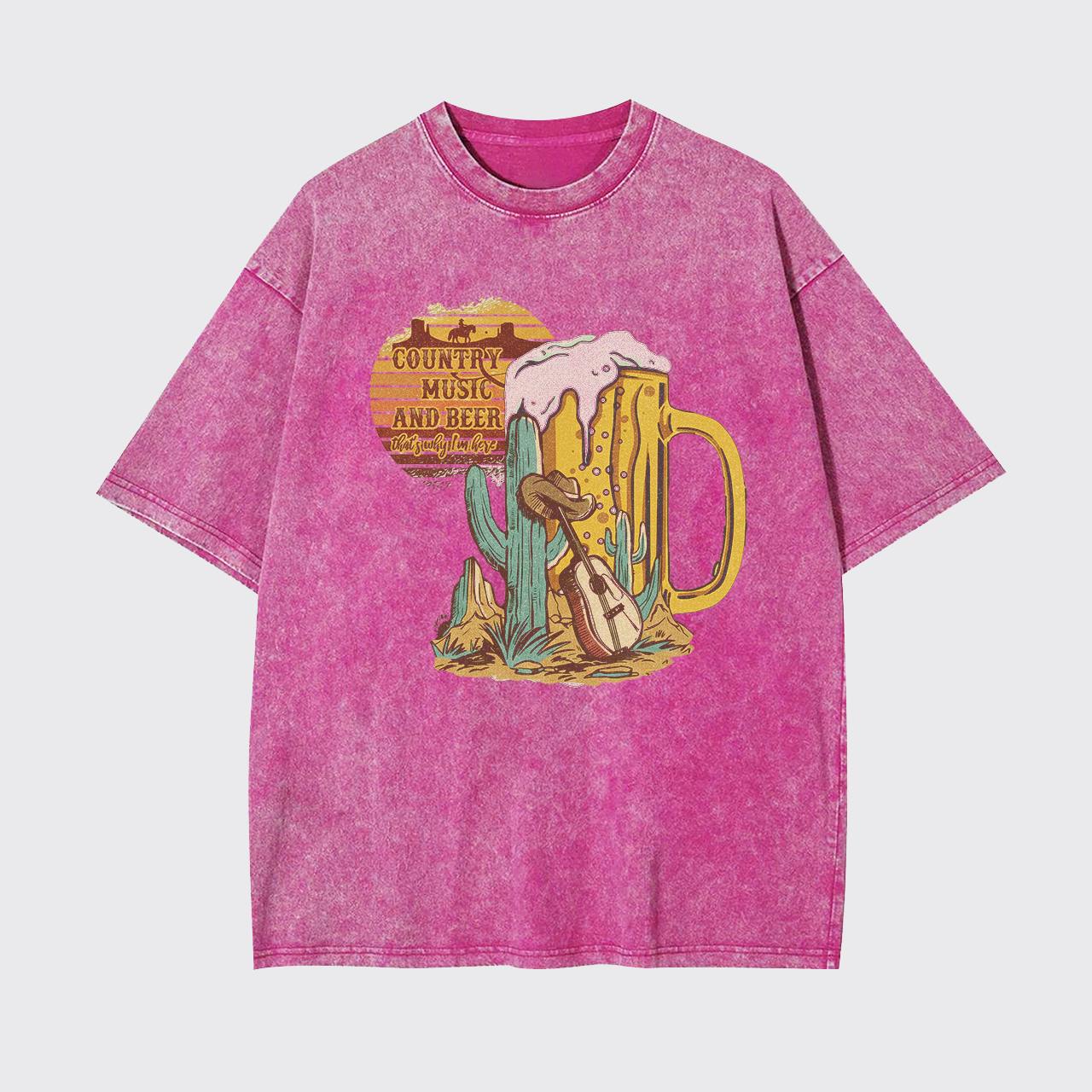 Country Music And Beer Garment-dye Tees