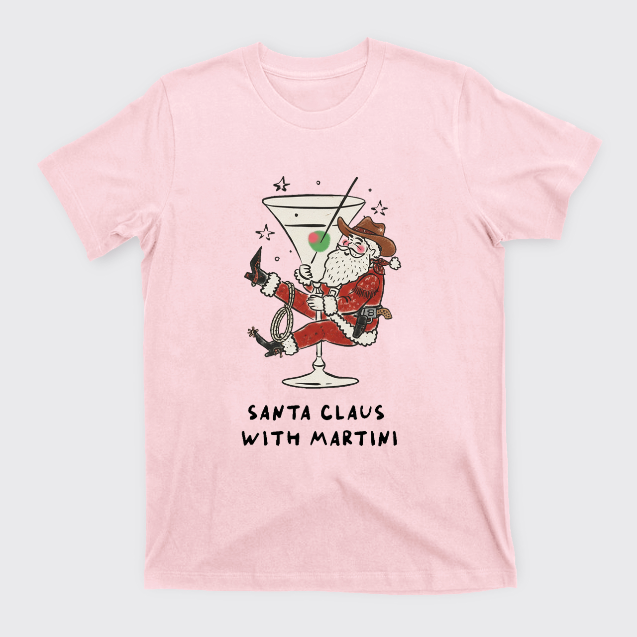 Santa Claus with Martini T-Shirts