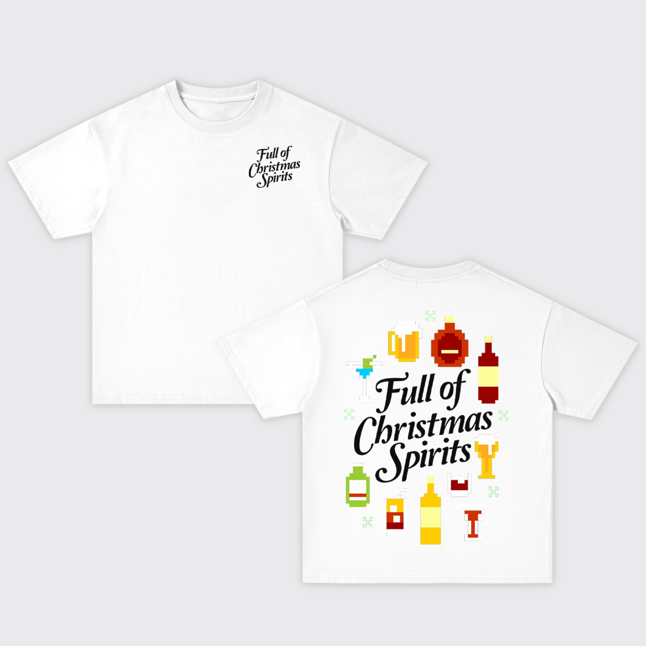 Full of Christmas Spirits Essential Oversize T-Shirts