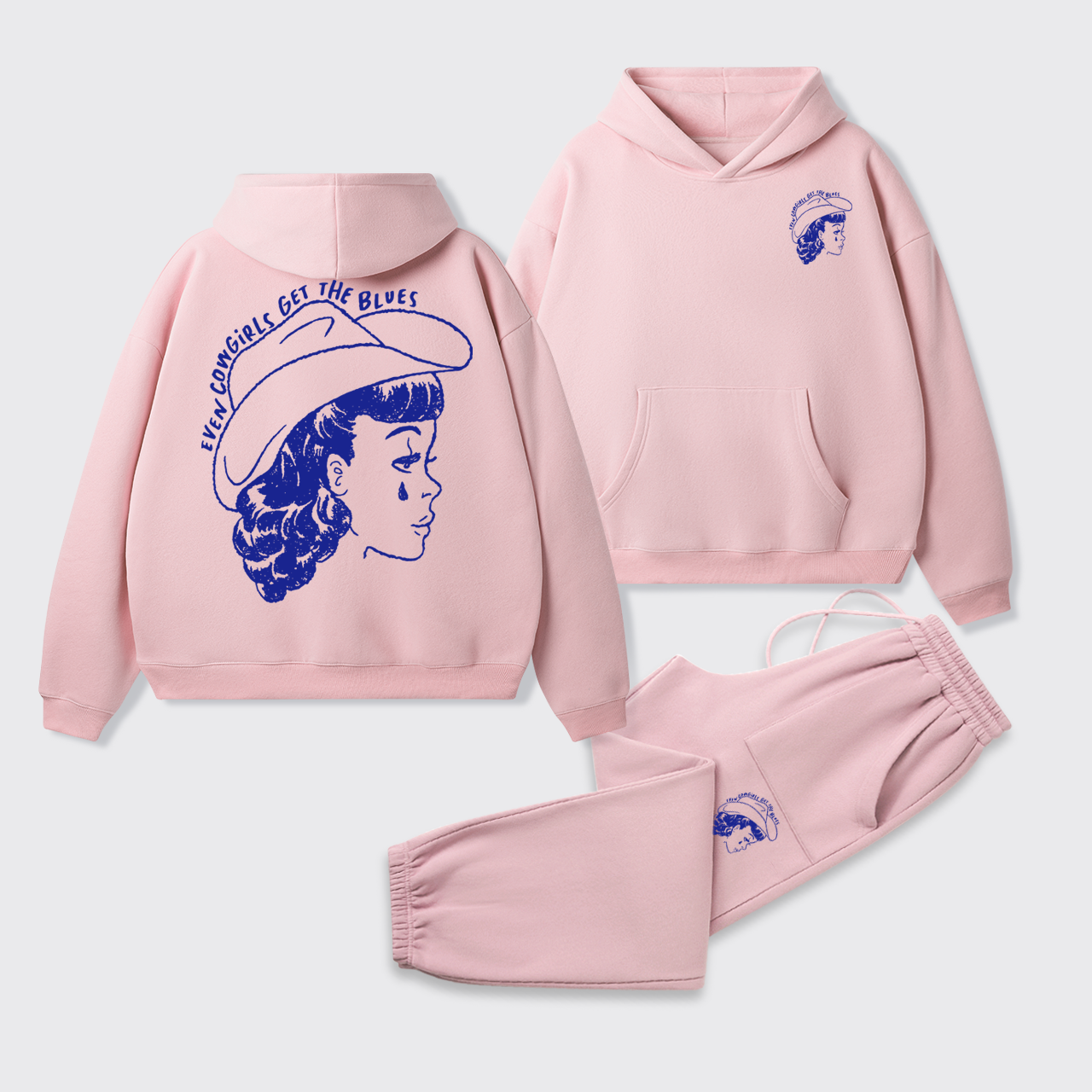 Fleece Even Cowgirls Get The Blues Hoodie Set