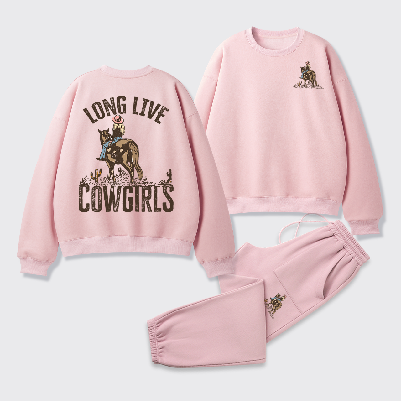 Fleece Long Live Cowgirls Sweatshirt Set