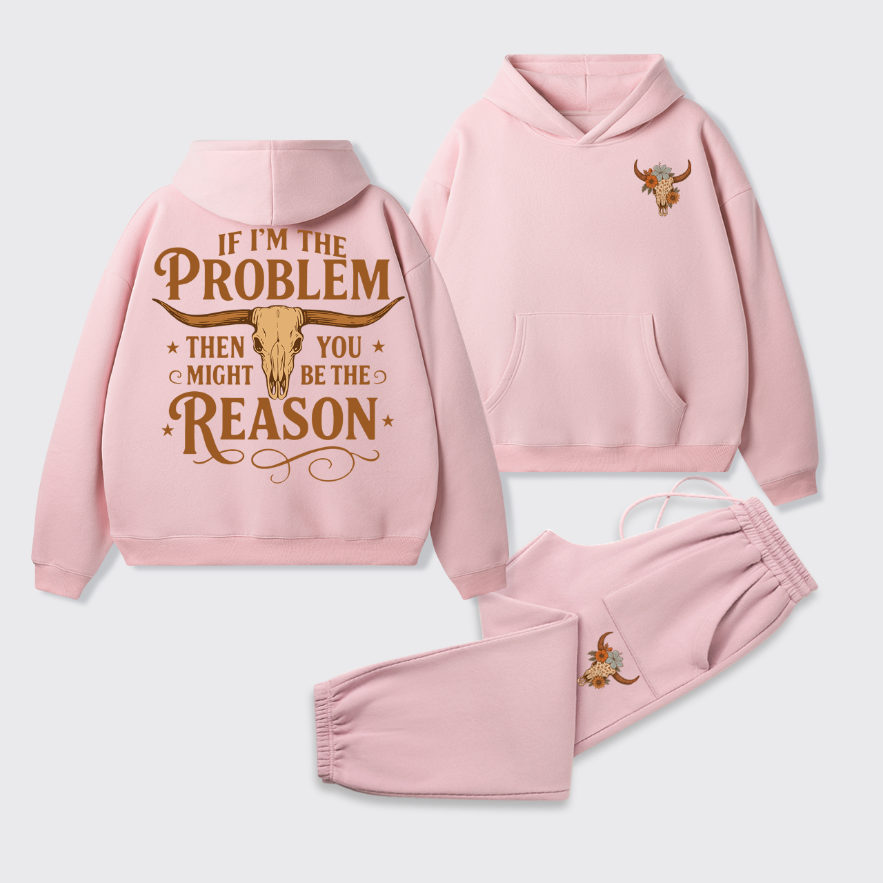 Fleece Country Music Western Hoodie Set