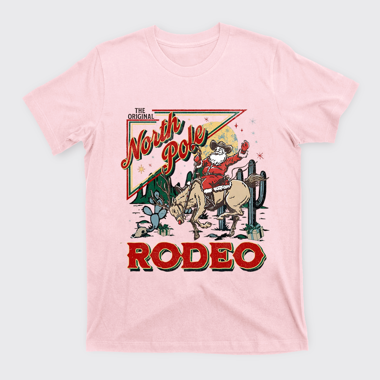 Retro North Pole Rodeo Cowboy Santa Christmas T-Shirts