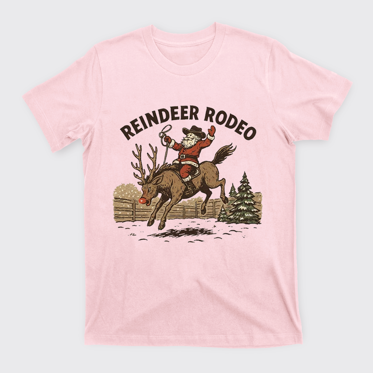 Reindeer Rodeo Santa Cowboy Christmas T-Shirts