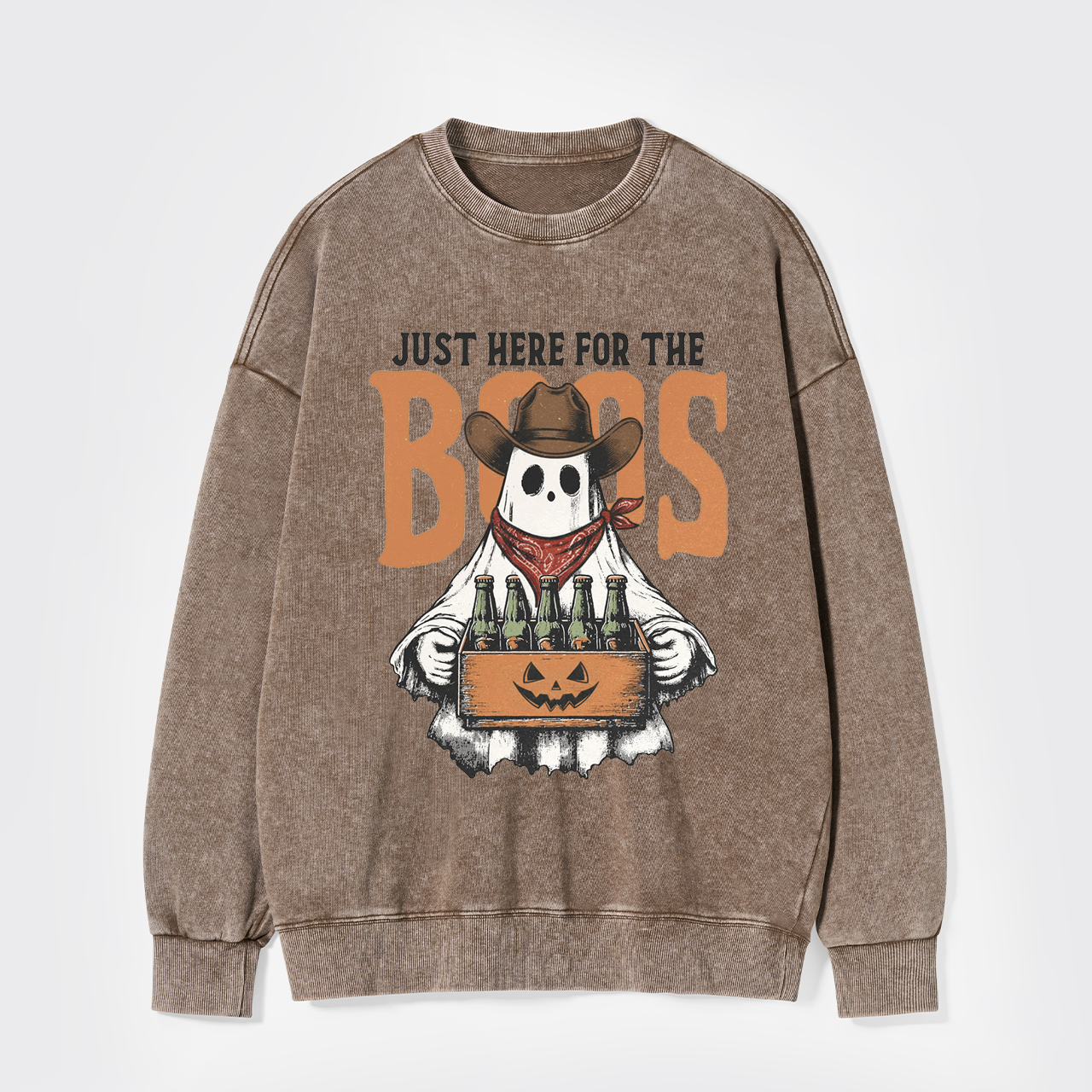 Funny Halloween Just Here For The Boos Washed Sweatshirts