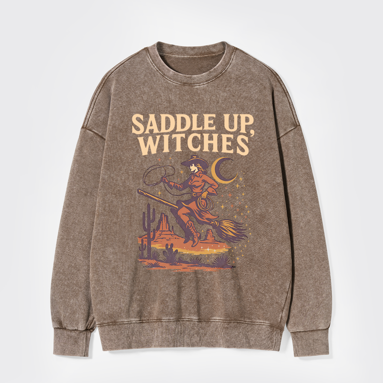 Western Witch Cowgirl Ghost Washed Sweatshirts