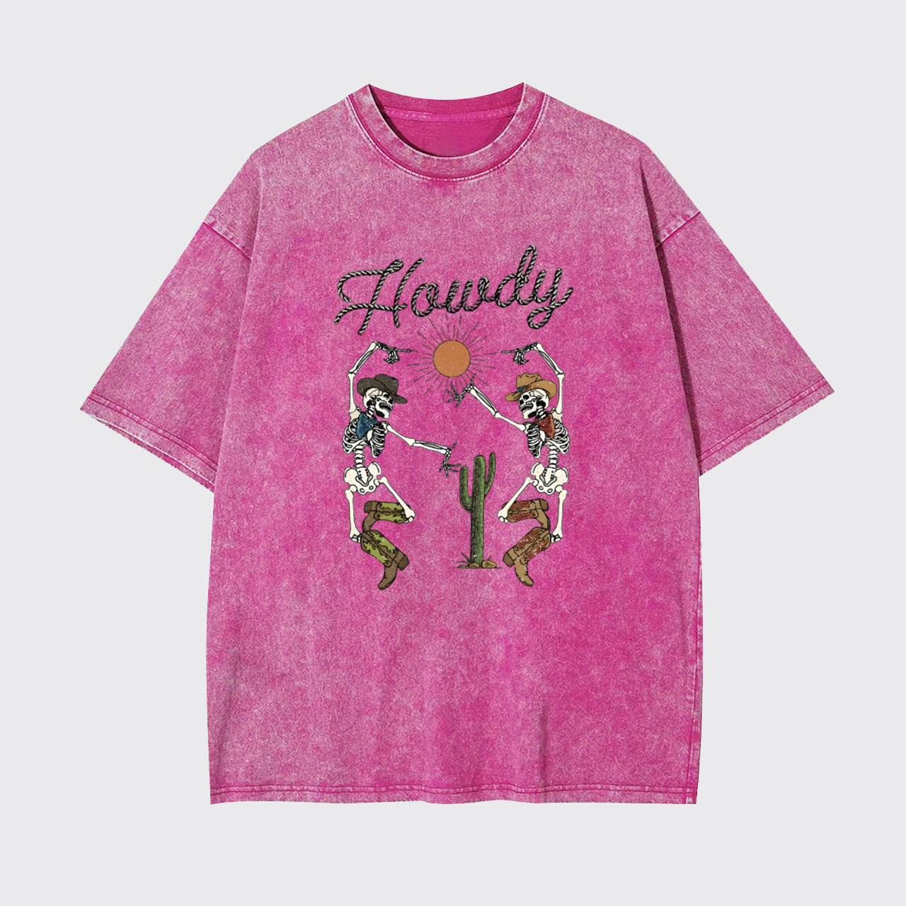 Howdy Skeleton Dancing Garment-dye Tees