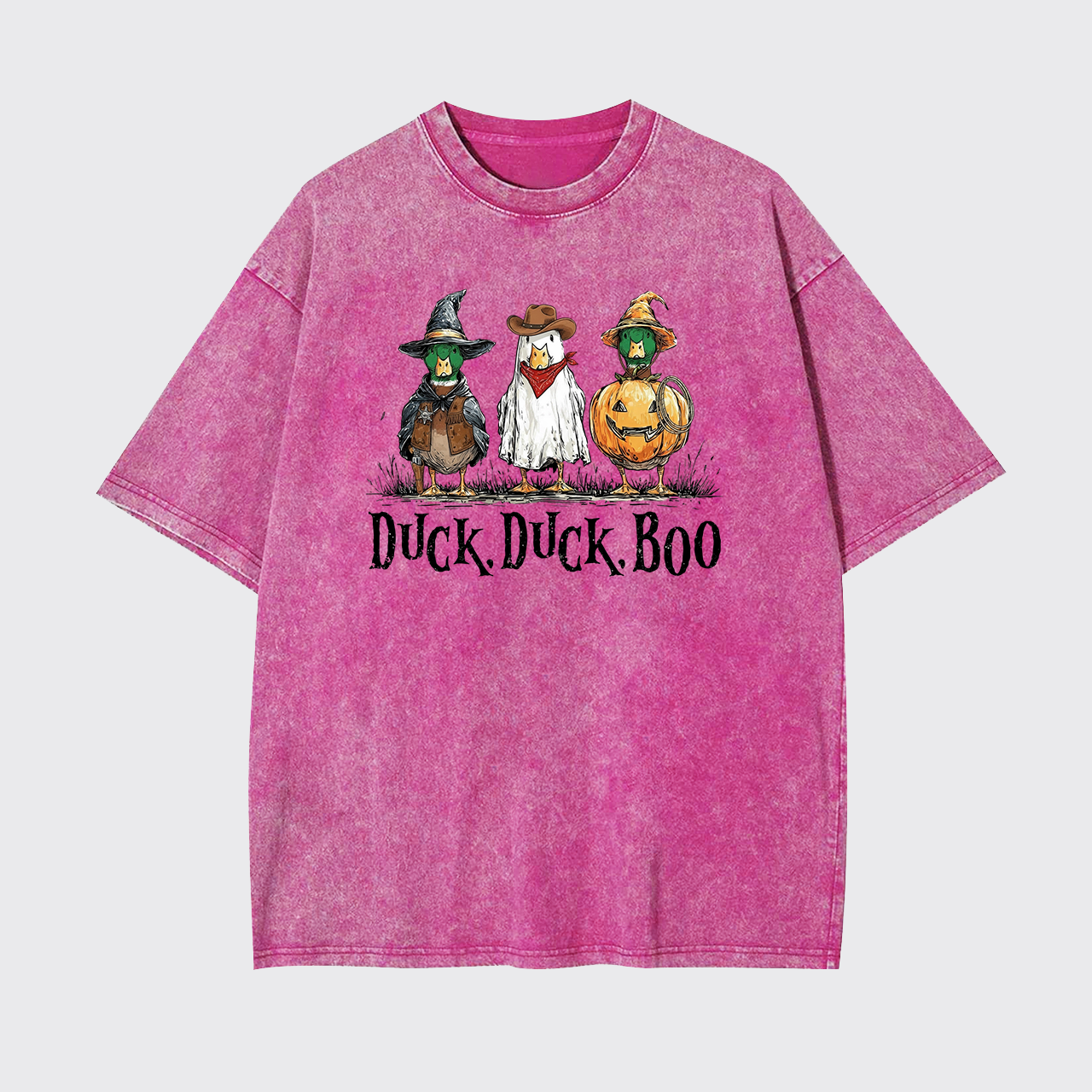 Duck Duck Boo Funny Goose Halloween Garment-dye Tees