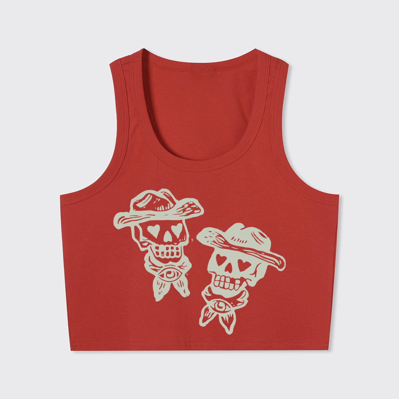 Goth Western Inspired Skull Cowboy Tattoo Tank Top