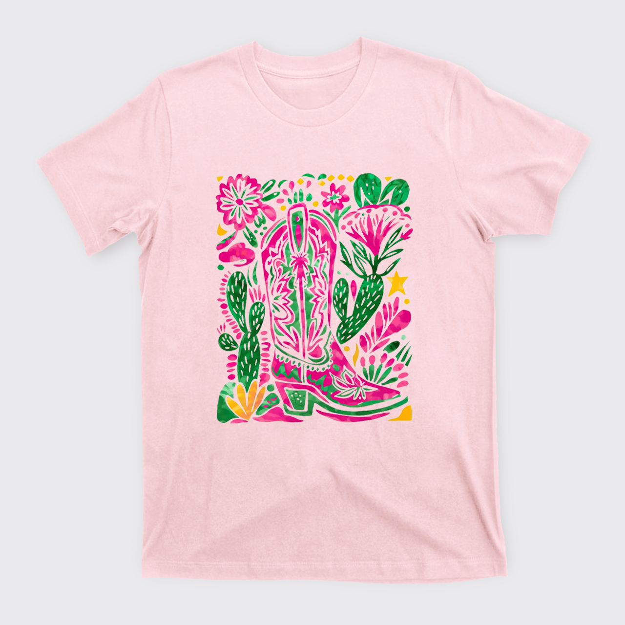 Western Floral Cowboy Boot T-Shirts